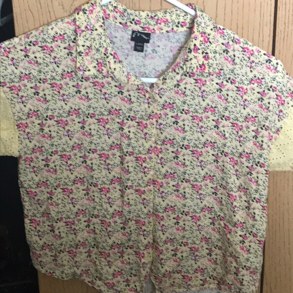 Yellow Floral Girls Top
